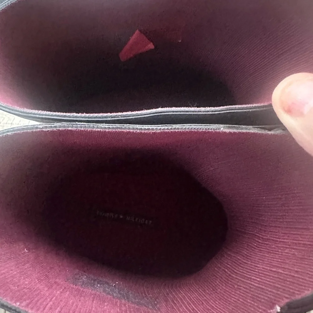 Tommy Hilfiger Black and Burgundy Interior Boots
